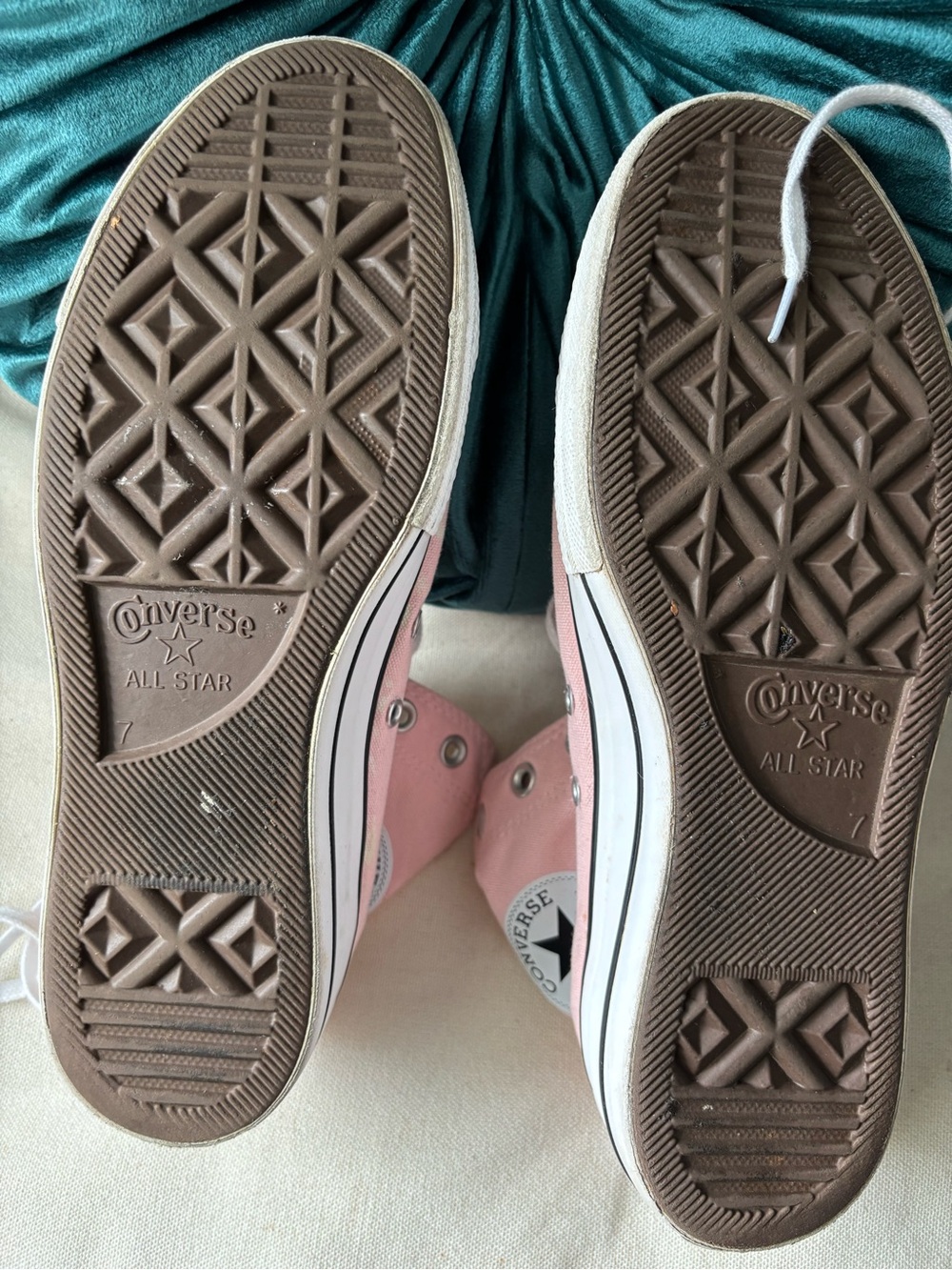 Converse High Top Sneakers in Light Pink Canvas - Picture 5 of 6